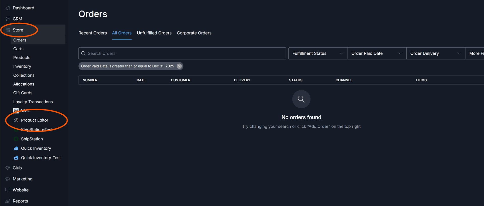 Navigate to Product Editor