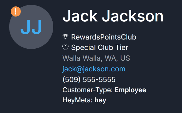 Customer tier and club membership details