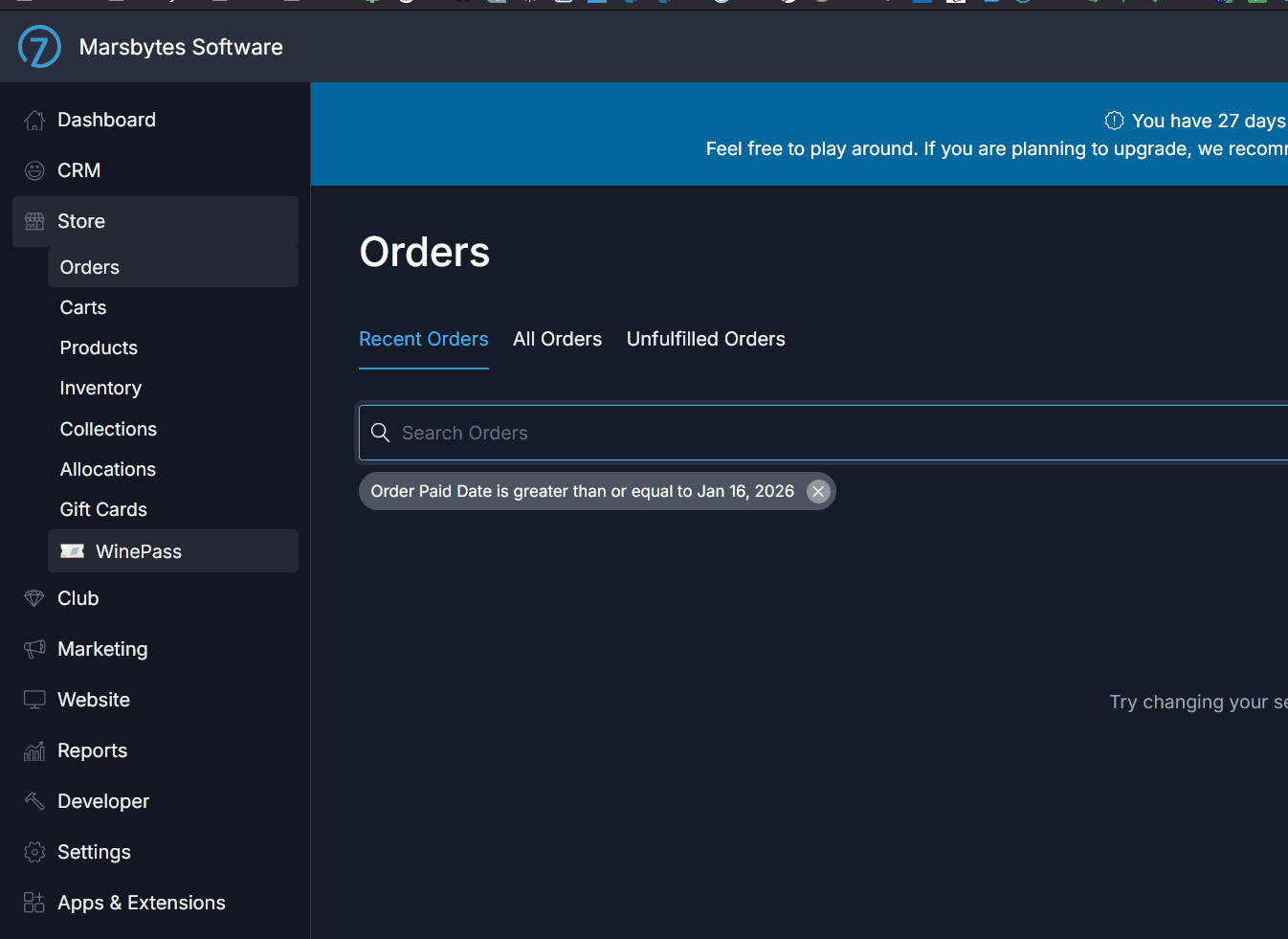 Wine Pass app settings location in Commerce7