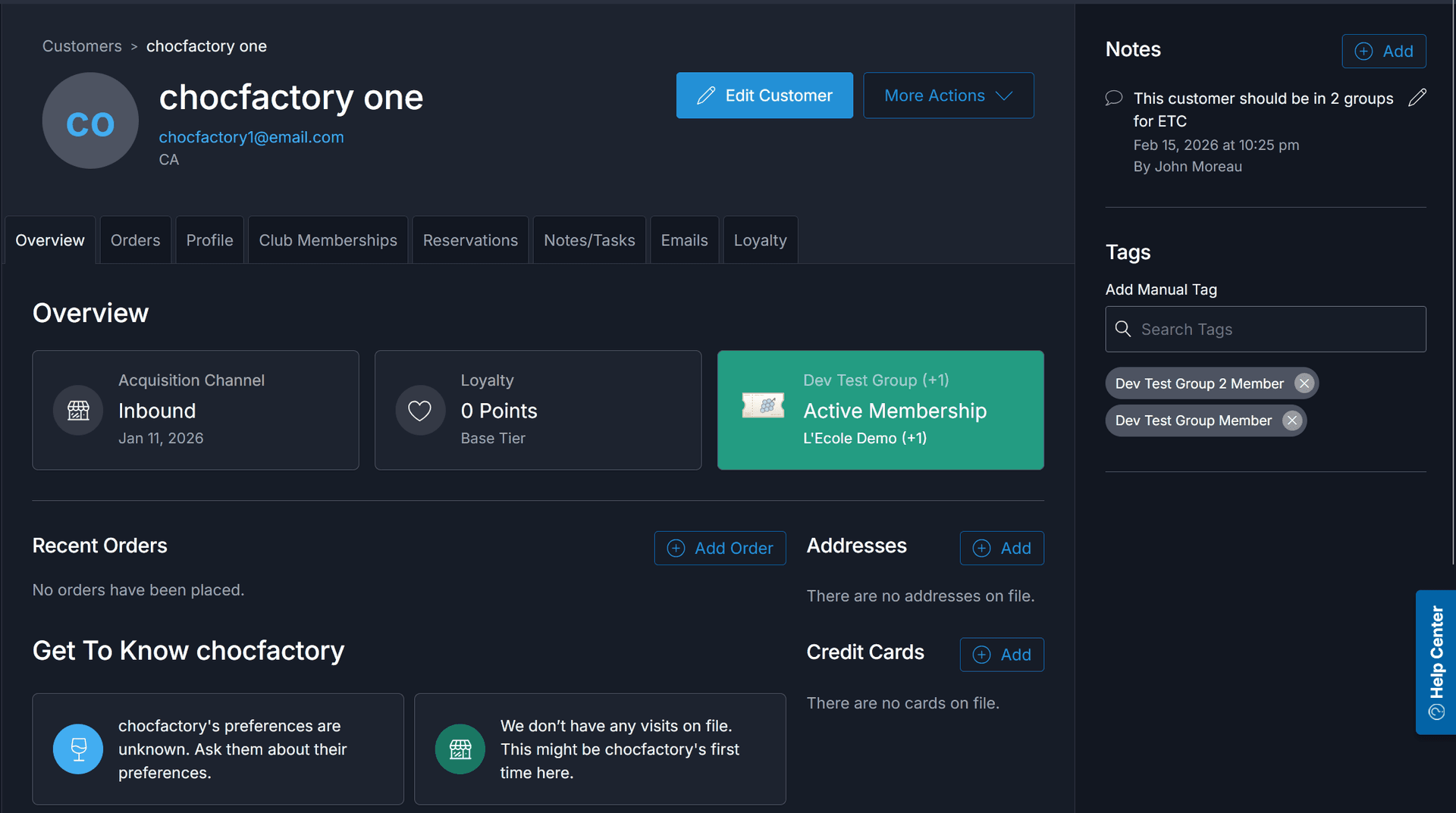 Customer validated across multiple groups