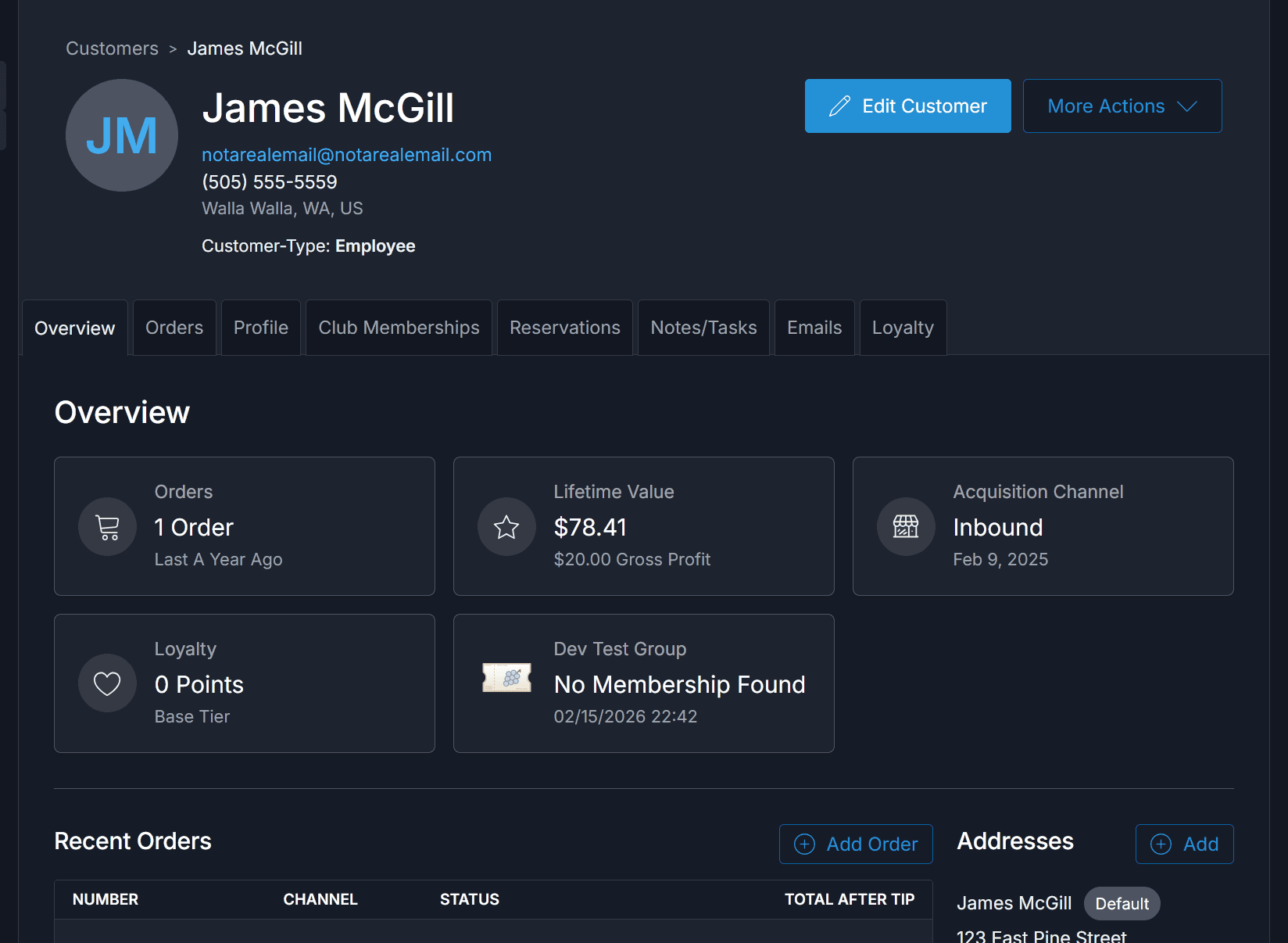 Customer not validated