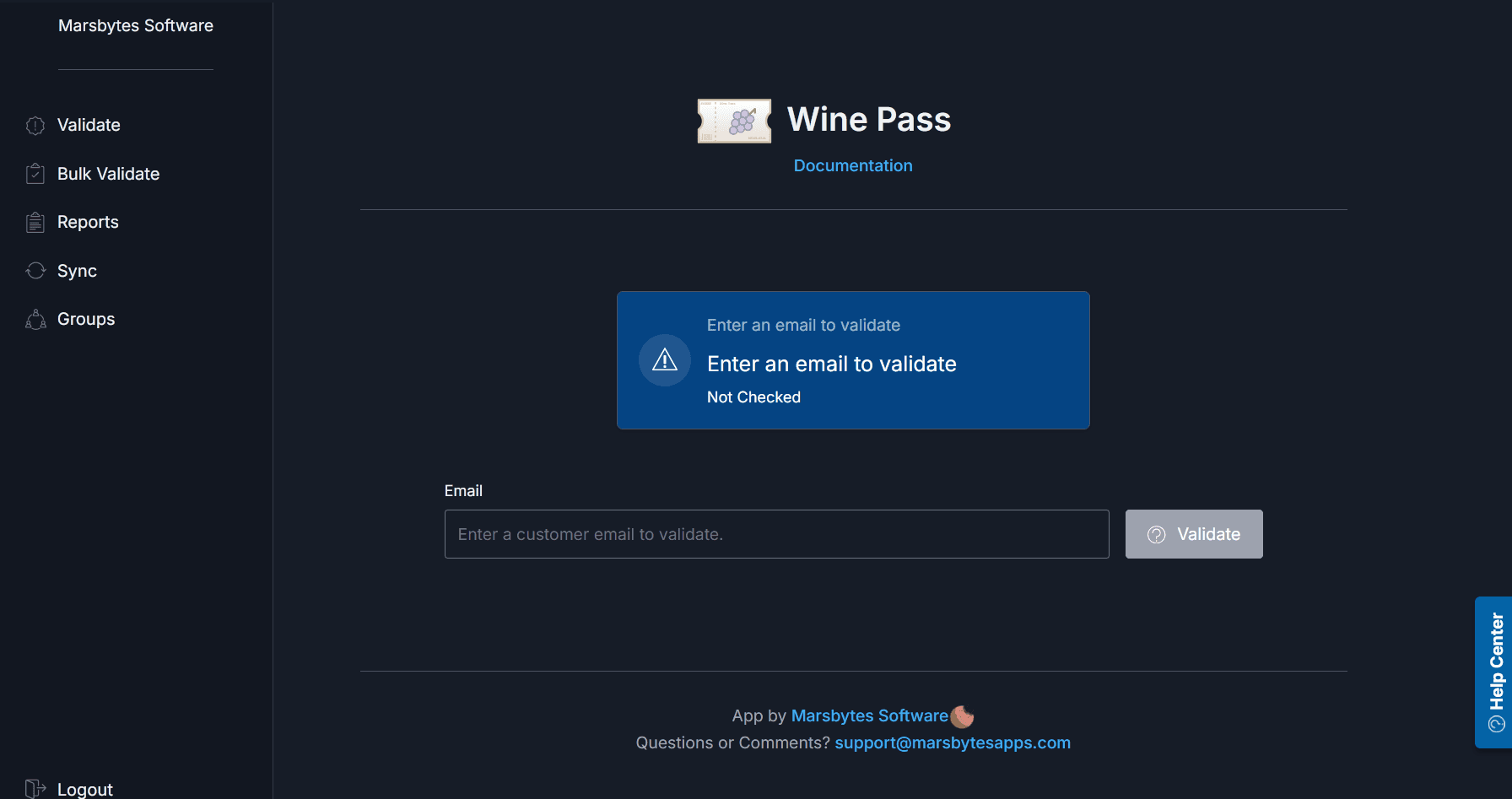 Manual validation form