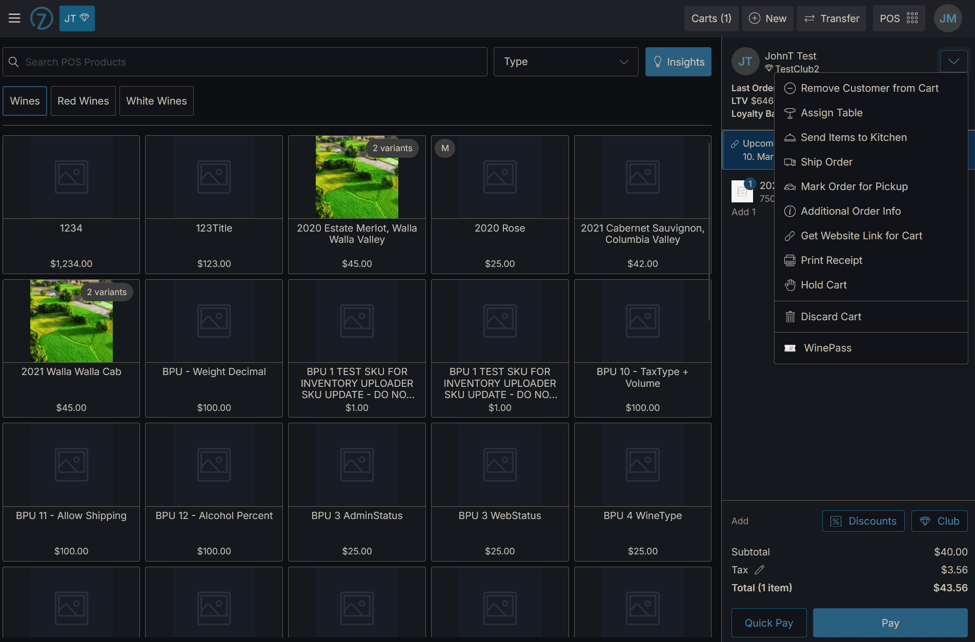 Customer info tab quick access from POS
