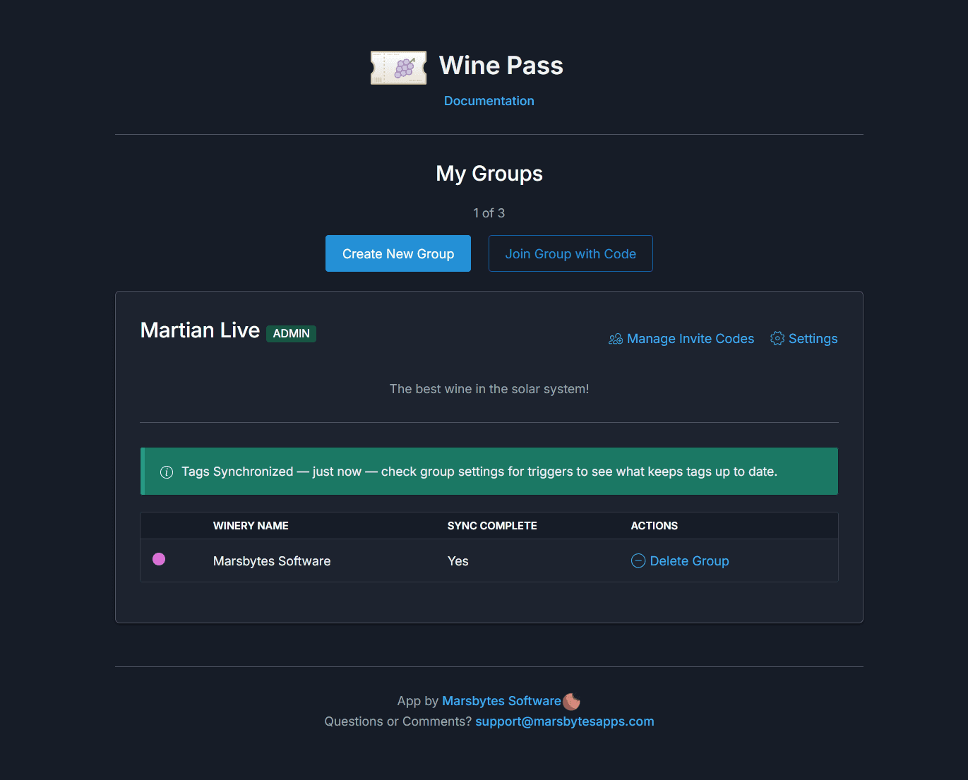 Tags Synced success screen showing next steps